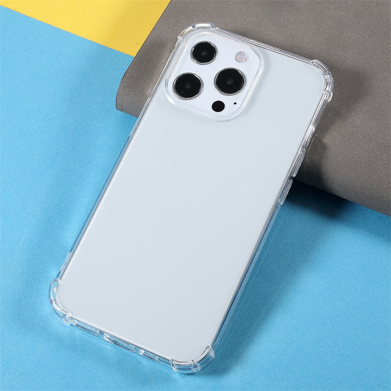For iPhone 15 Pro Max TPU Case Transparent Four Corners Fall Protection Phone Cover