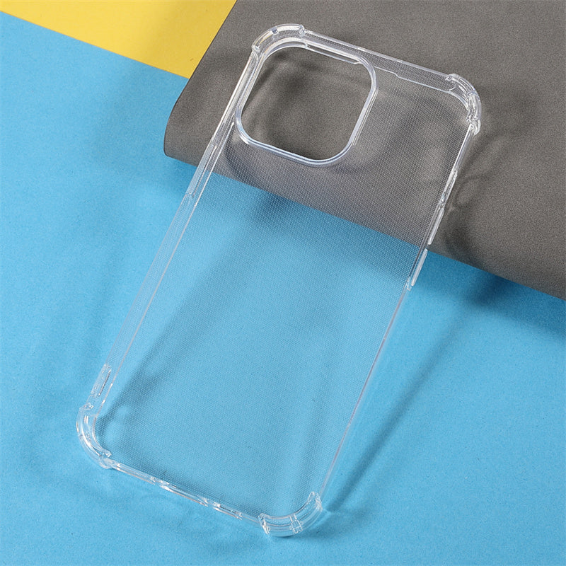 For iPhone 15 Pro Max TPU Case Transparent Four Corners Fall Protection Phone Cover