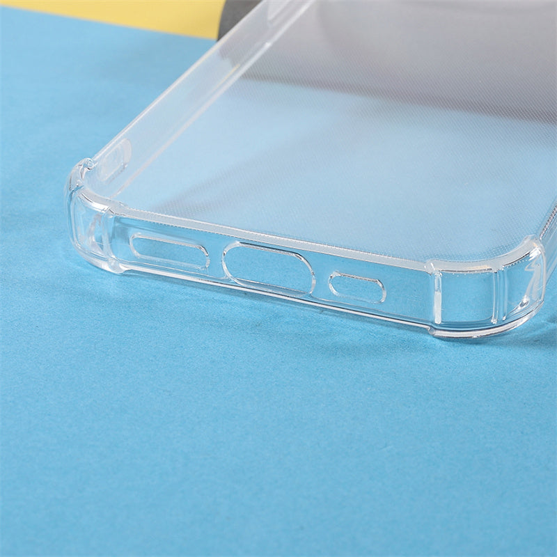 For iPhone 15 Pro Max TPU Case Transparent Four Corners Fall Protection Phone Cover