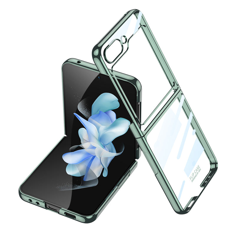 GKK For Samsung Galaxy Z Flip5 5G Electroplating Plastic Phone Case Anti-Scratch Folding Phone Cover Shell
