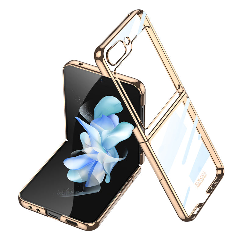 GKK For Samsung Galaxy Z Flip5 5G Electroplating Plastic Phone Case Anti-Scratch Folding Phone Cover Shell