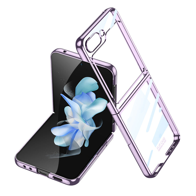 GKK For Samsung Galaxy Z Flip5 5G Electroplating Plastic Phone Case Anti-Scratch Folding Phone Cover Shell
