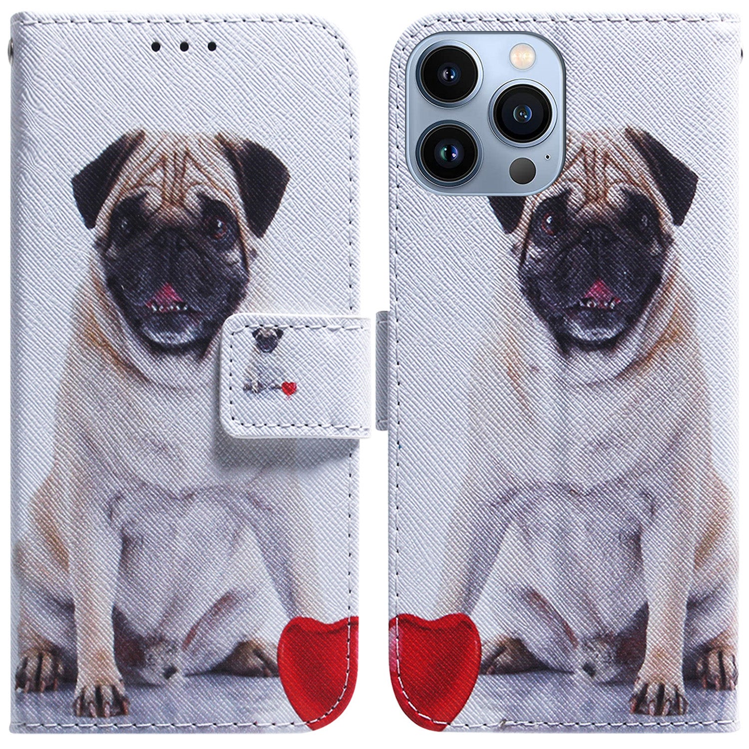 For iPhone 15 Pro Wallet Flip Phone Case PU Leather Pattern Printing Stand Magnetic Closure Cover