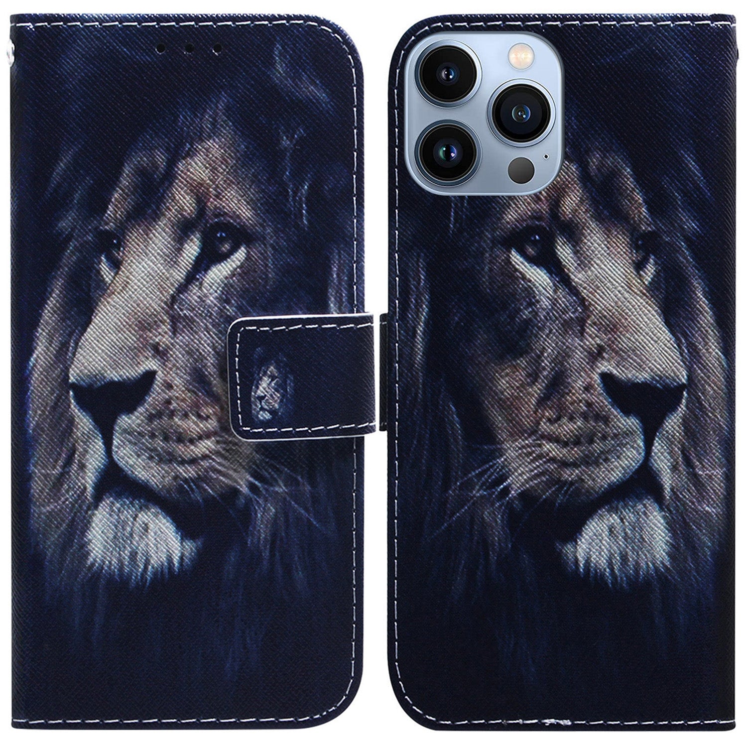For iPhone 15 Pro Wallet Flip Phone Case PU Leather Pattern Printing Stand Magnetic Closure Cover