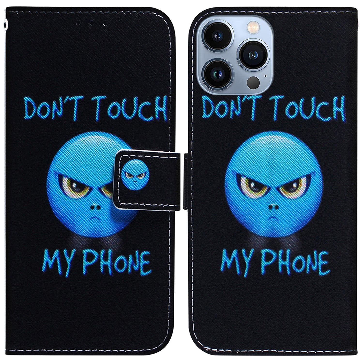 For iPhone 15 Pro Wallet Flip Phone Case PU Leather Pattern Printing Stand Magnetic Closure Cover