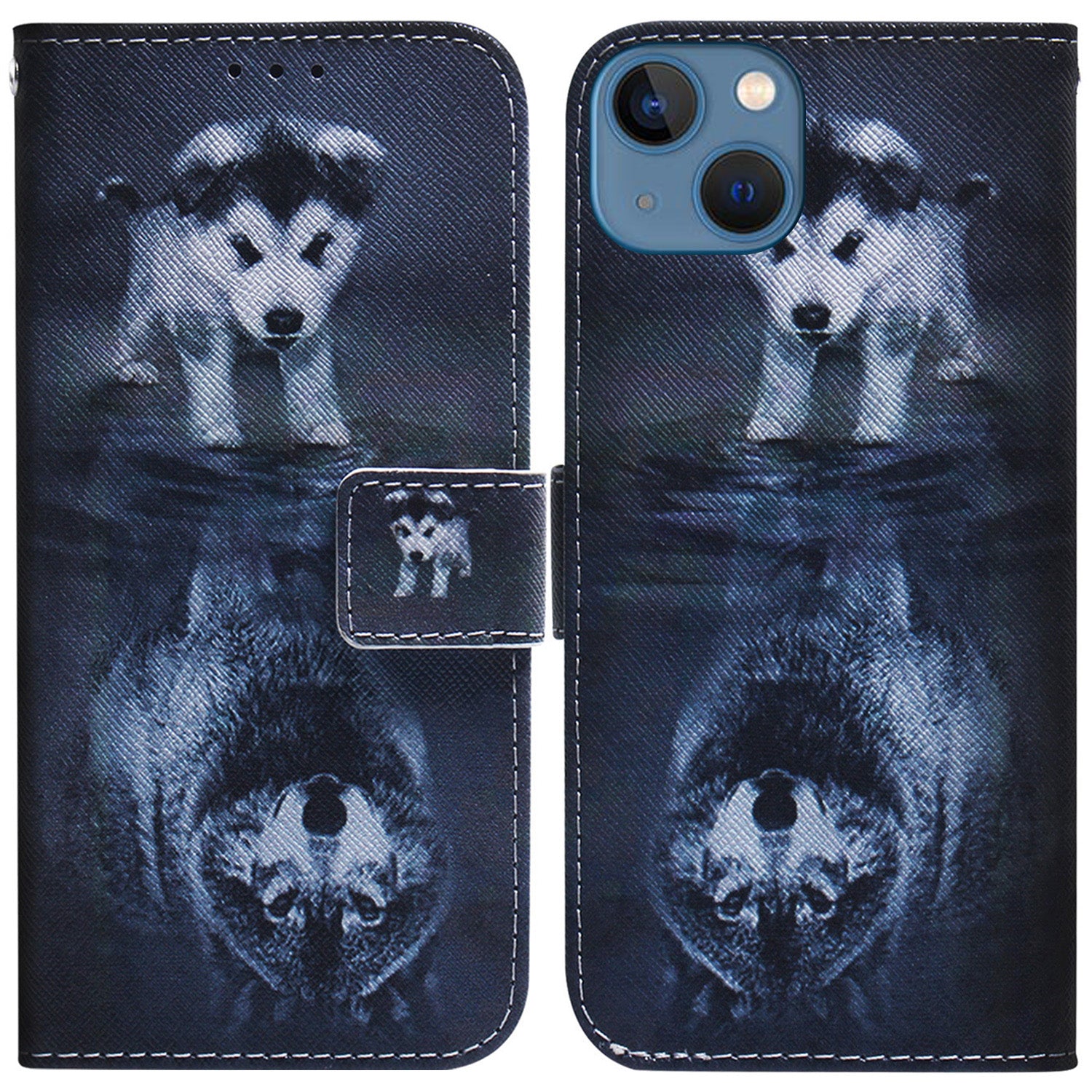 For iPhone 15 Pattern Printing Flip Cover PU Leather Stand Wallet Phone Case