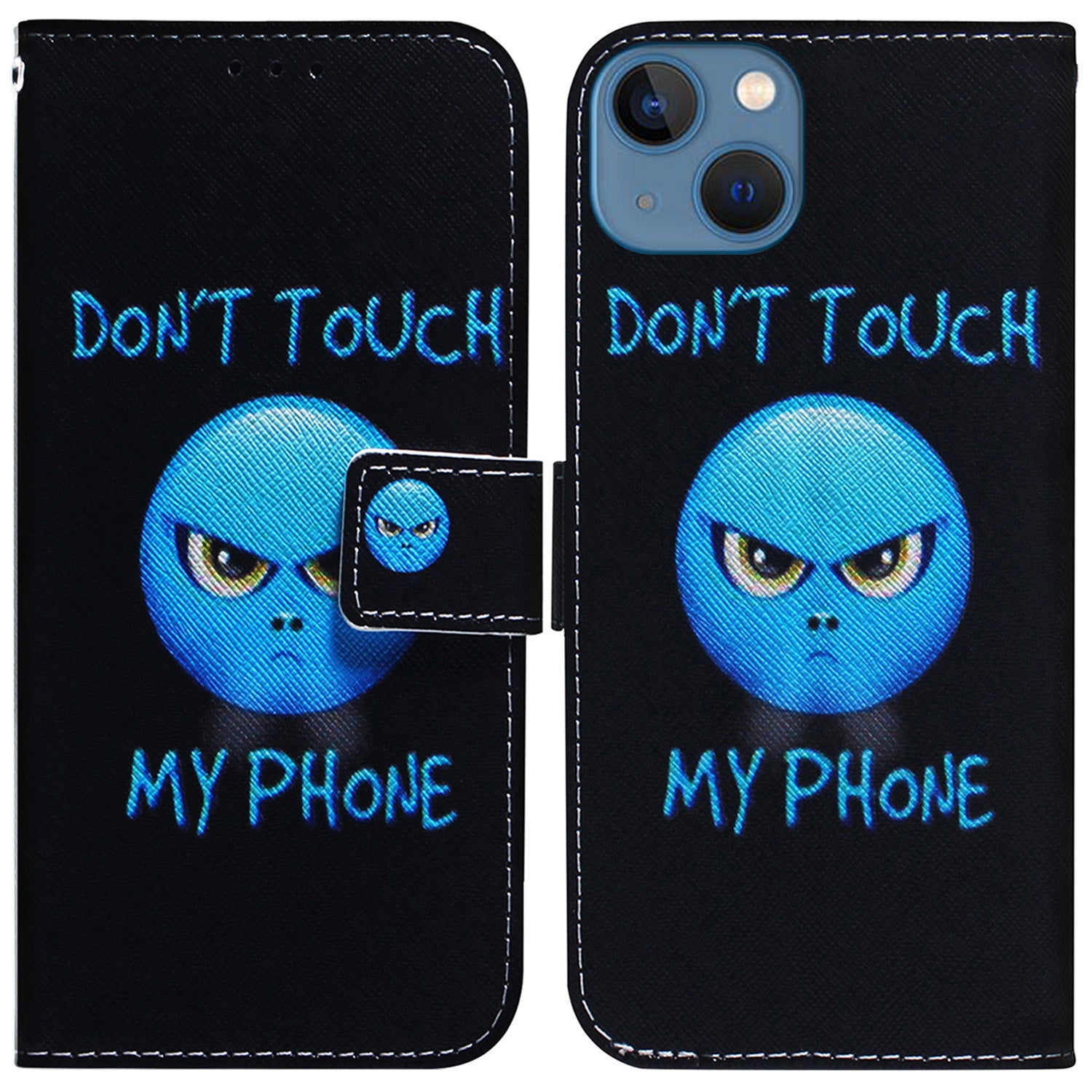 For iPhone 15 Pattern Printing Flip Cover PU Leather Stand Wallet Phone Case