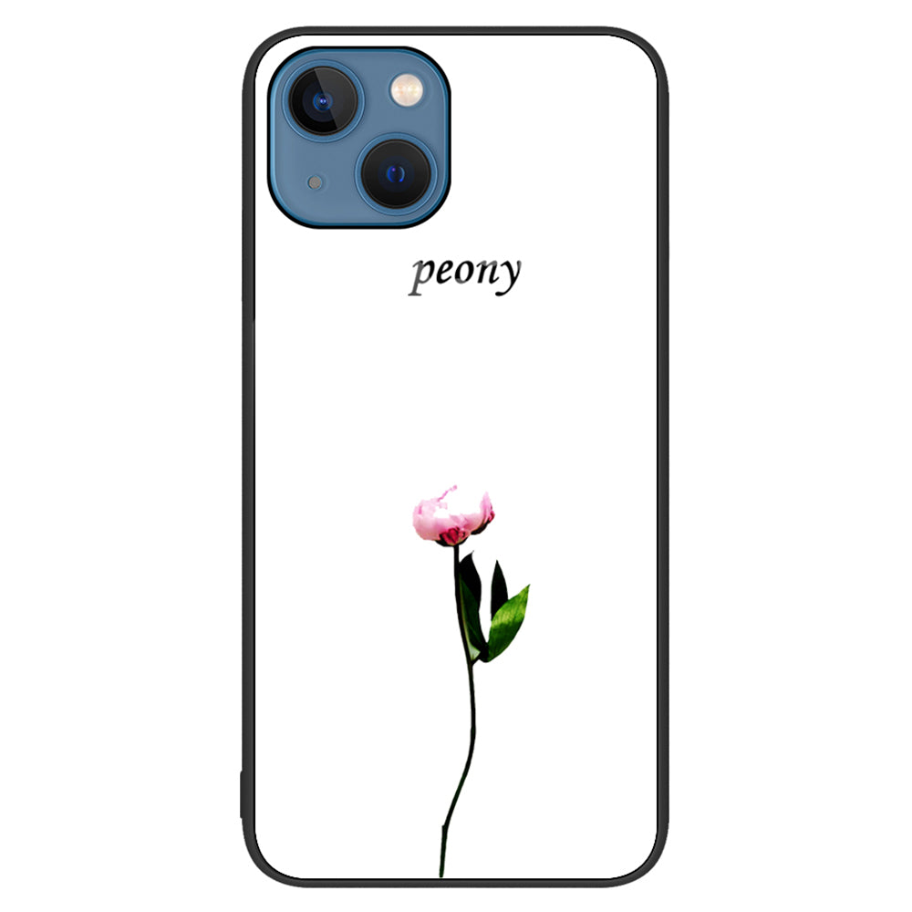 For iPhone 15 Plus Pattern Printed Phone Back Case Tempered Glass PC TPU Hybrid Shell Cover