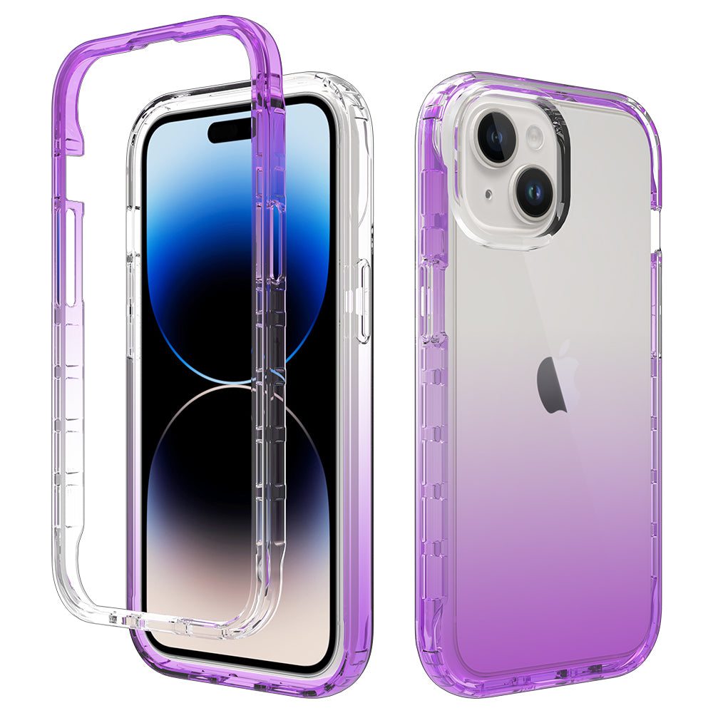 For iPhone 15 Protective Case Clear Anti-drop TPU PC Phone Cover