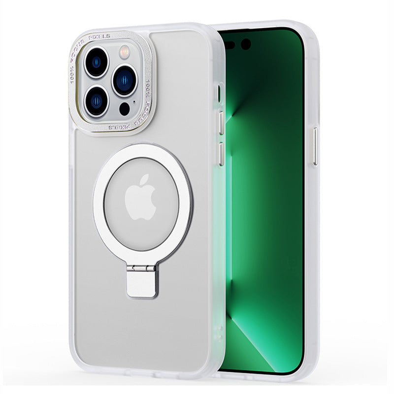 For iPhone 14 Pro Max Matte Magnetic Phone Case TPU PC Kickstand Cover Compatible with MagSafe