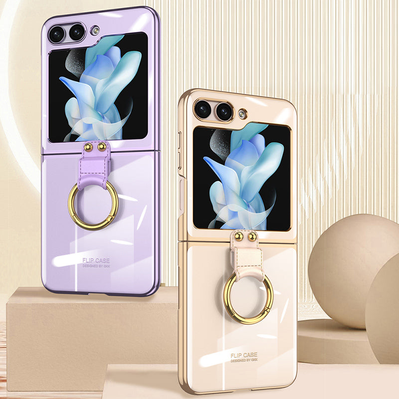 GKK For Samsung Galaxy Z Flip5 5G Integrated Tempered Glass Film Phone Shell Plastic Phone Case Folding Phone Cover