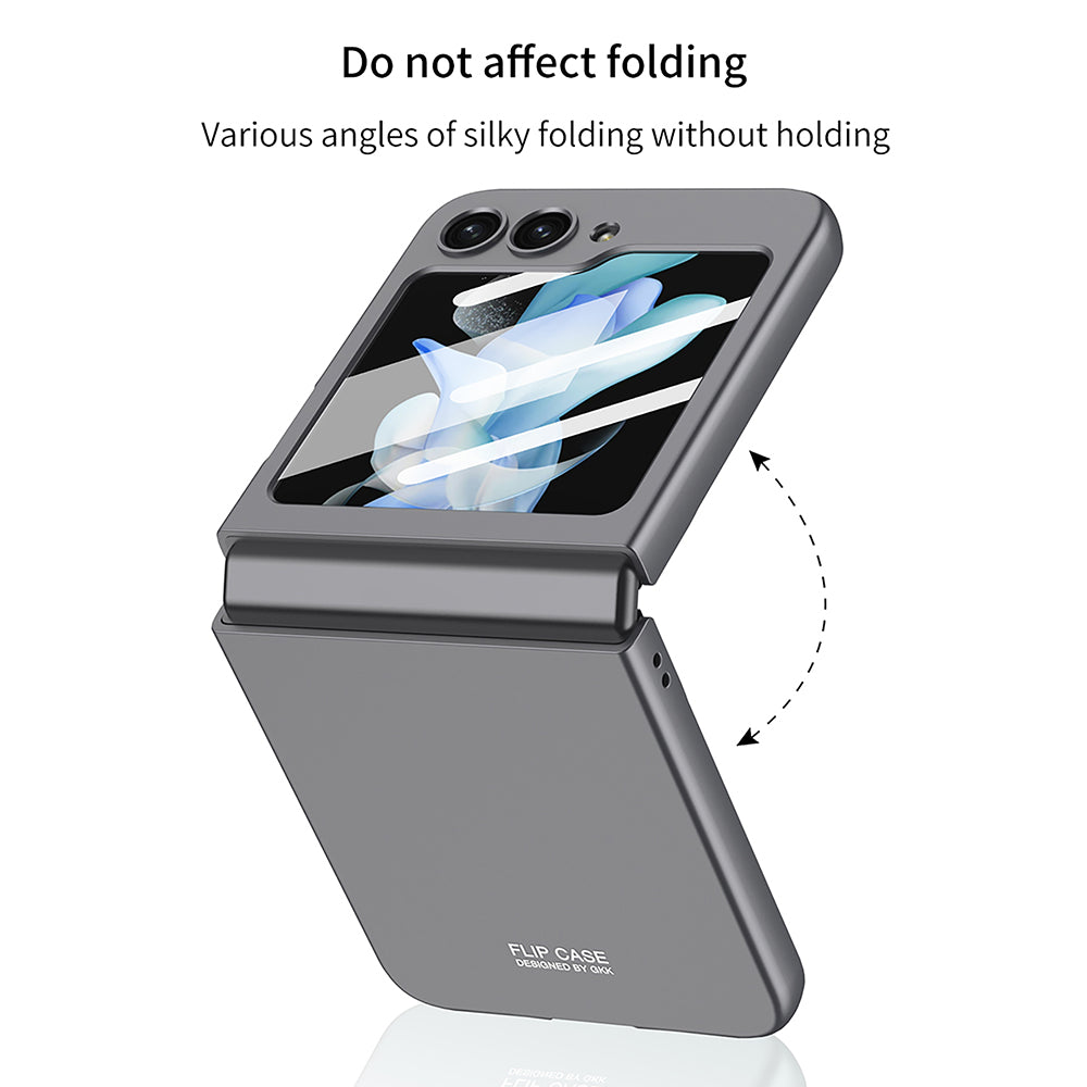 GKK For Samsung Galaxy Z Flip5 5G Hard PC Phone Case Ultra Thin Cover with Tempered Glass Screen Film