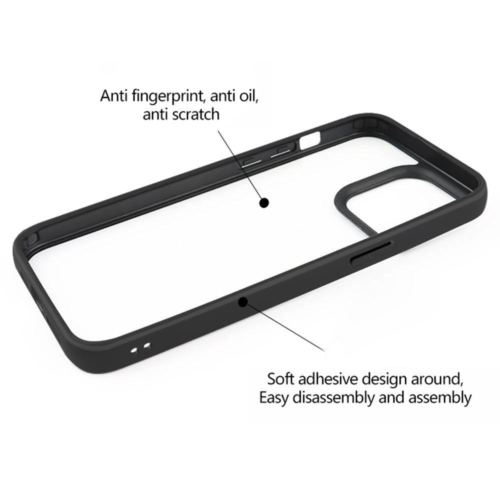 For iPhone 15 Pro Scratch-resistant Clear Phone Case PC Back TPU Frame Phone Cover