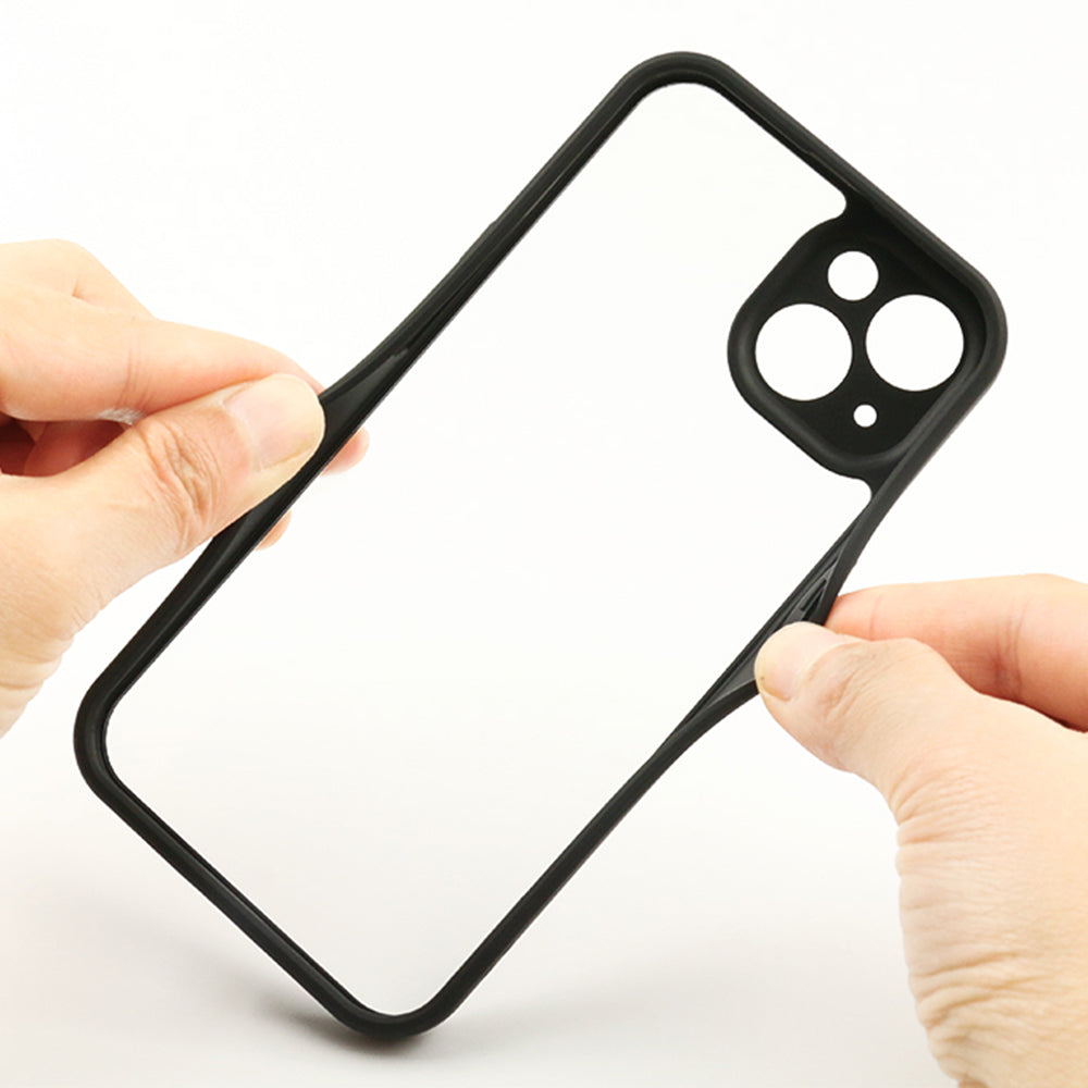 Transparent Phone Case for iPhone 14 TPU Frame PC Back Protective Phone Cover