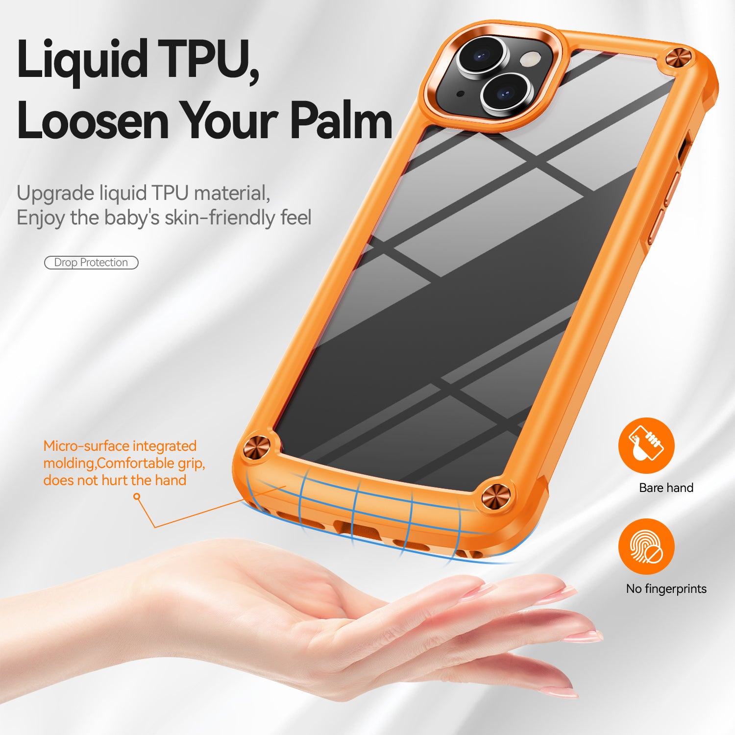 For iPhone 15 Drop-Proof Phone Case Alloy Lens Frame PC TPU Hybrid Back Cover