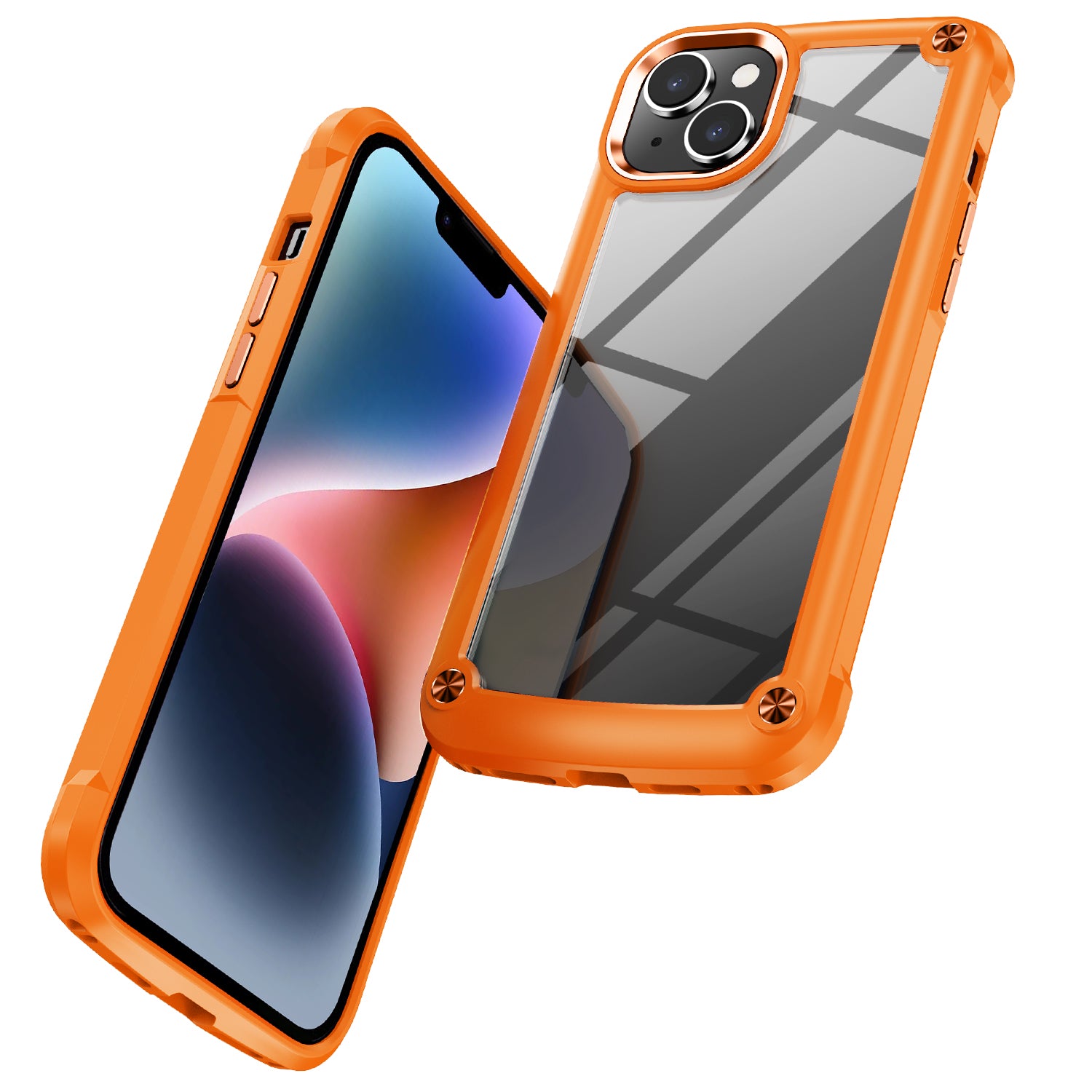 Shockproof Phone Case for iPhone 15 Plus Anti-Scratch PC TPU Phone Cover with Alloy Lens Frame