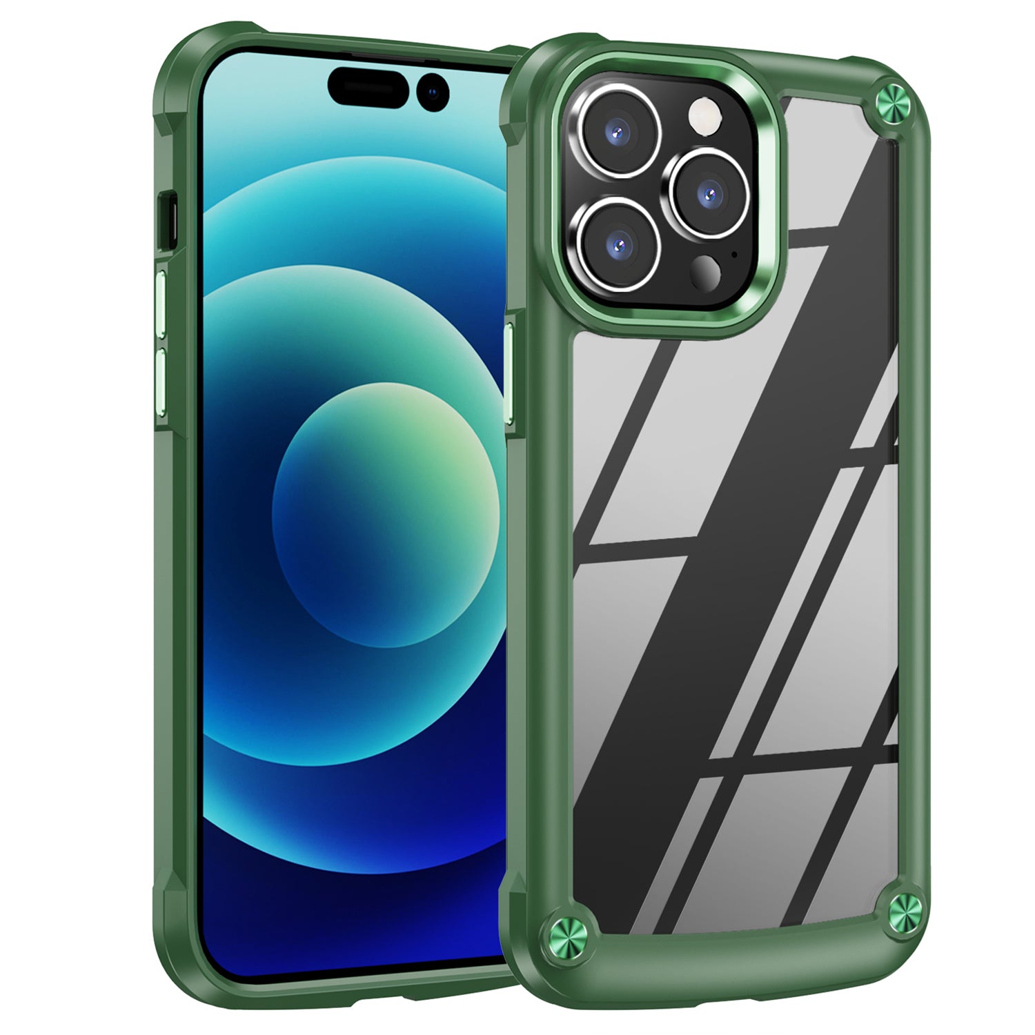 PC TPU-telefoncover til iPhone 15 Pro Max Anti-Drop Alloy Lensramme Beskyttende Telefoncover