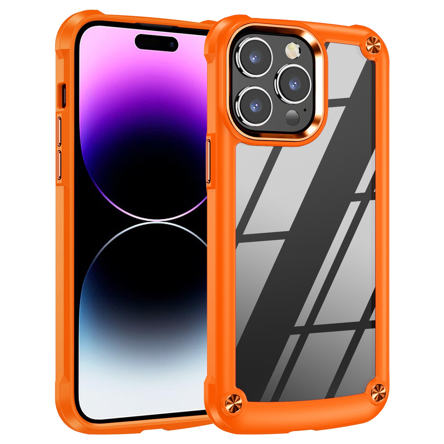 PC TPU Phone Case for iPhone 15 Pro Max Anti-Drop Alloy Lens Frame Protective Phone Cover