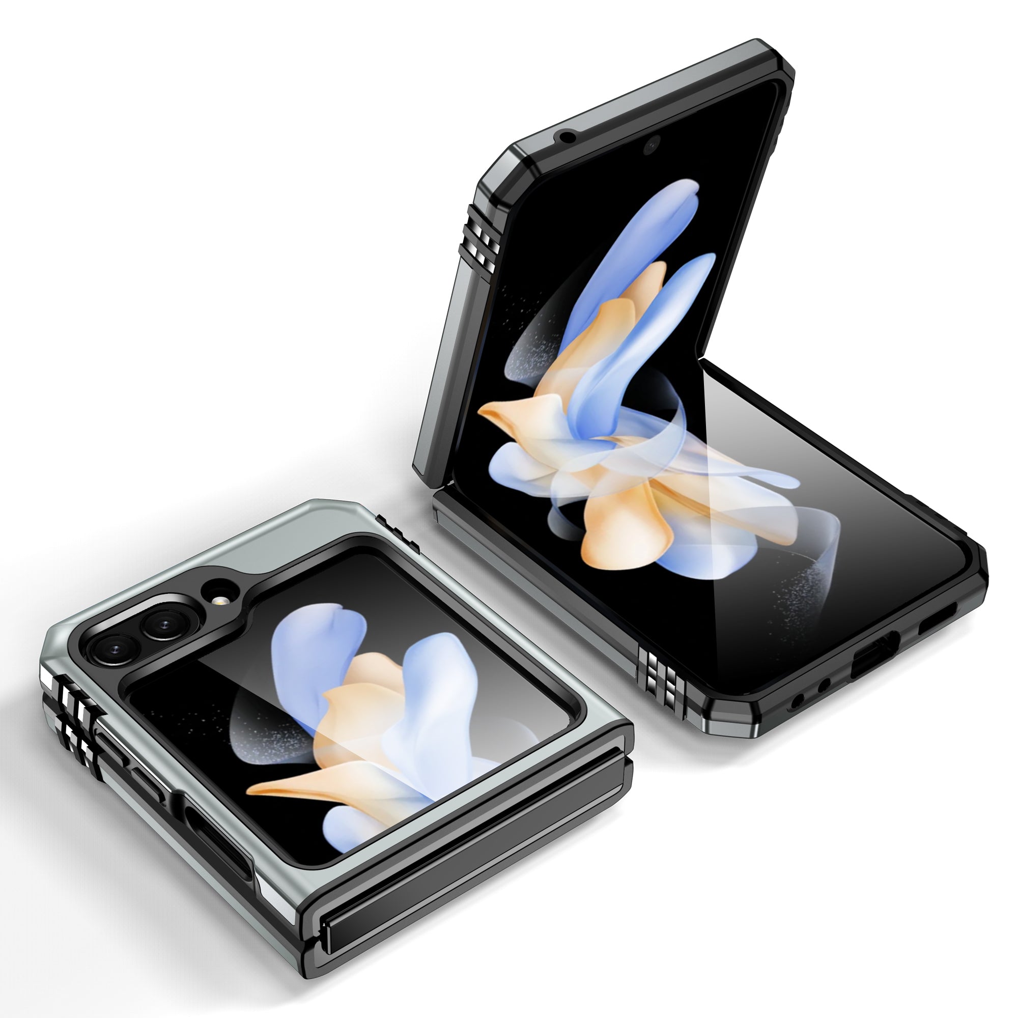 For Samsung Galaxy Z Flip5 5G Armor Series PC TPU Anti-drop Phone Case Metal Kickstand Cover