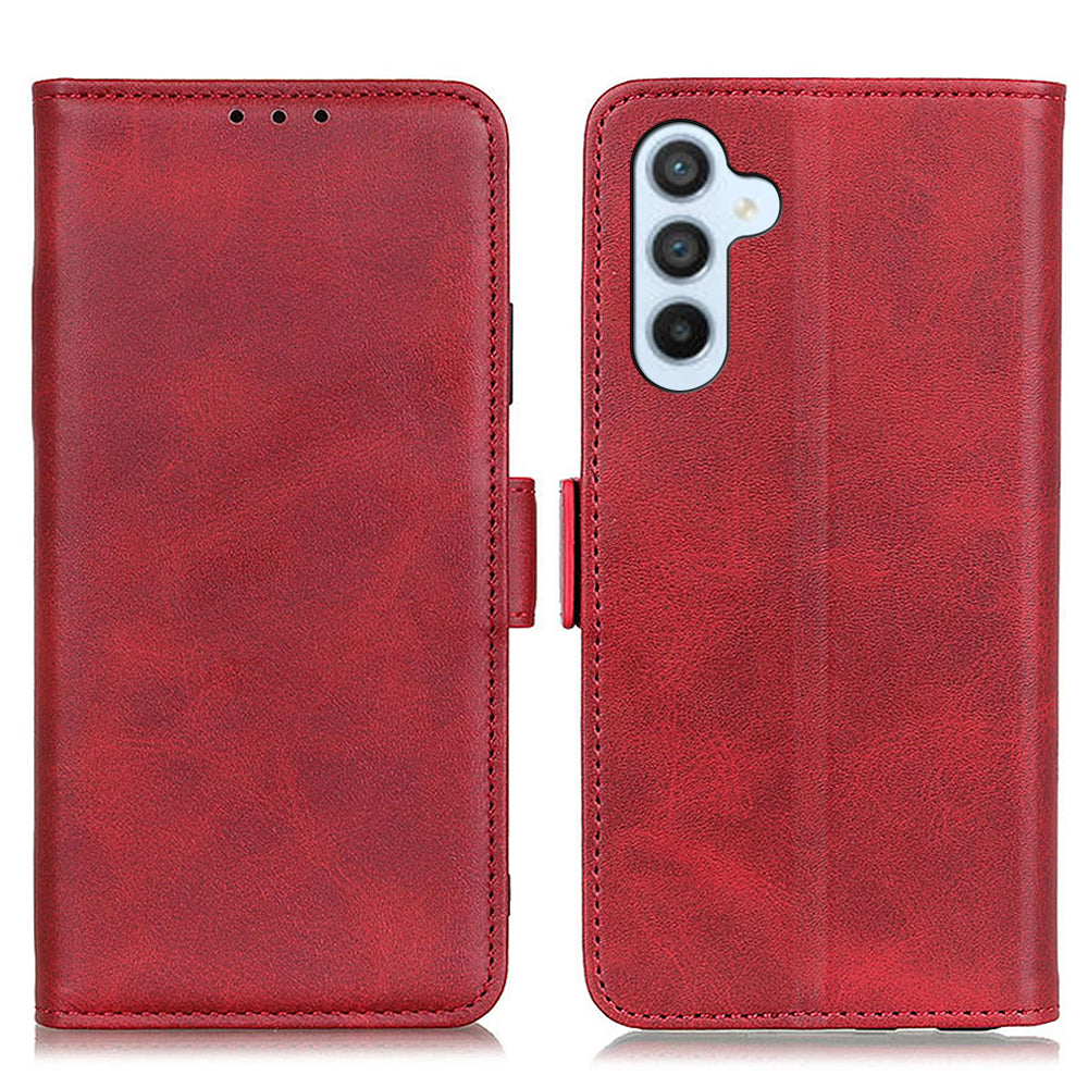 For Samsung Galaxy S23 FE Wallet Stand Phone Case PU Leather Cover Cowhide Texture Phone Shell