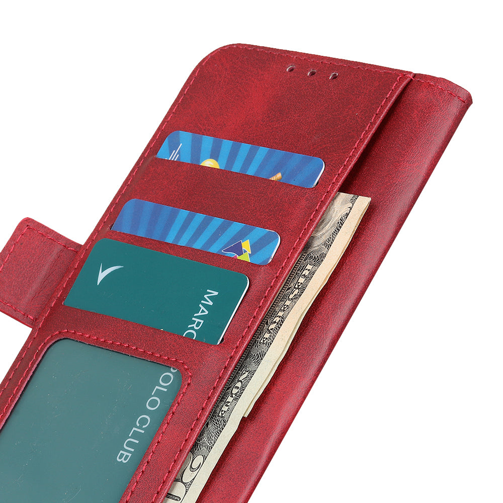 For Samsung Galaxy S23 FE Wallet Stand Phone Case PU Leather Cover Cowhide Texture Phone Shell