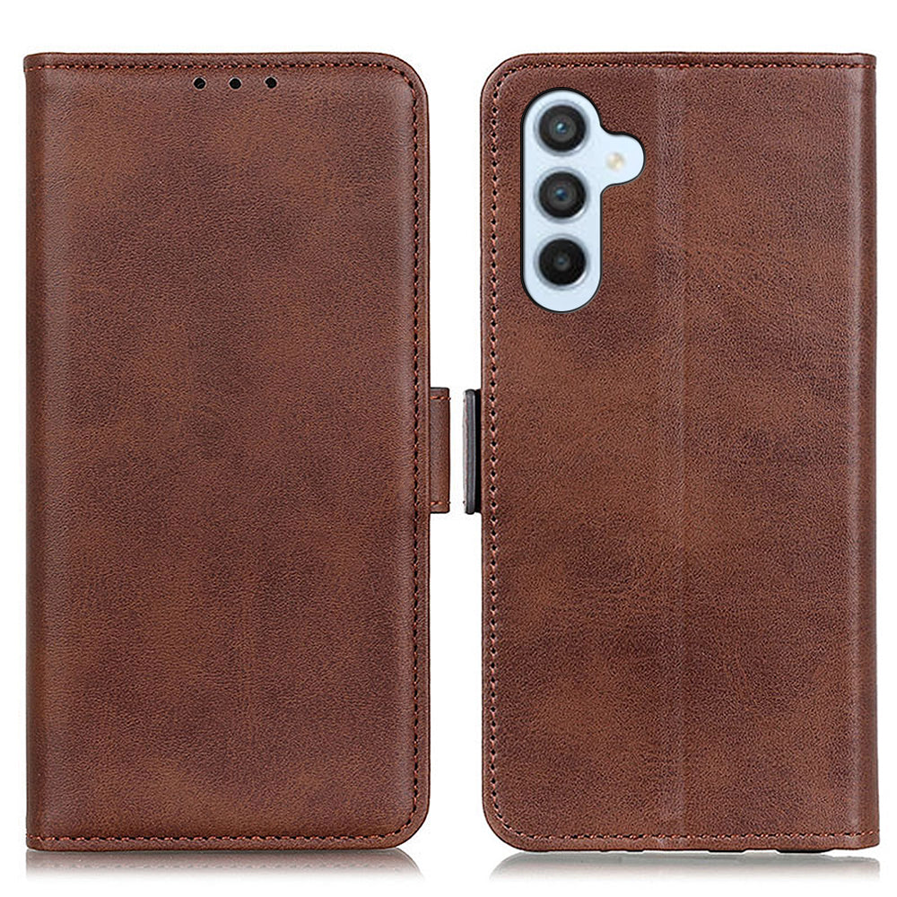 For Samsung Galaxy S23 FE Wallet Stand Phone Case PU Leather Cover Cowhide Texture Phone Shell