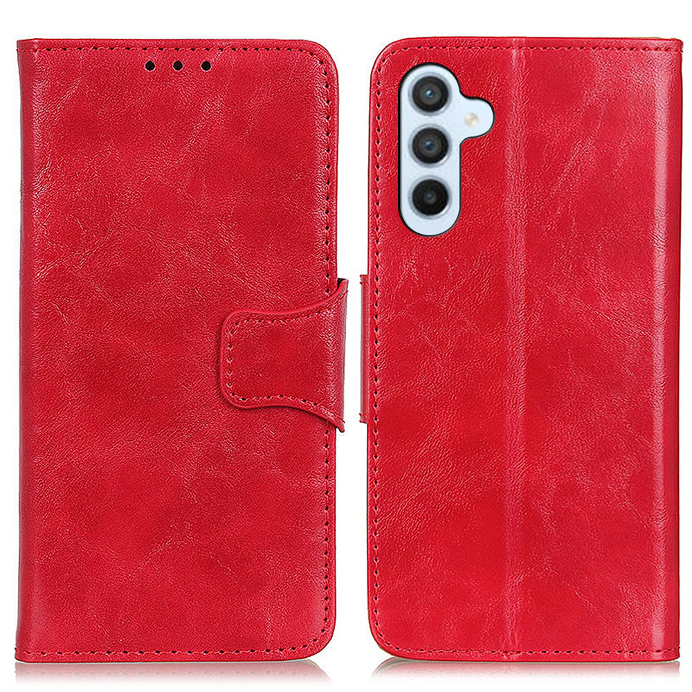 For Samsung Galaxy S23 FE Crazy Horse Texture Phone Case Split Leather Wallet Stand Cover