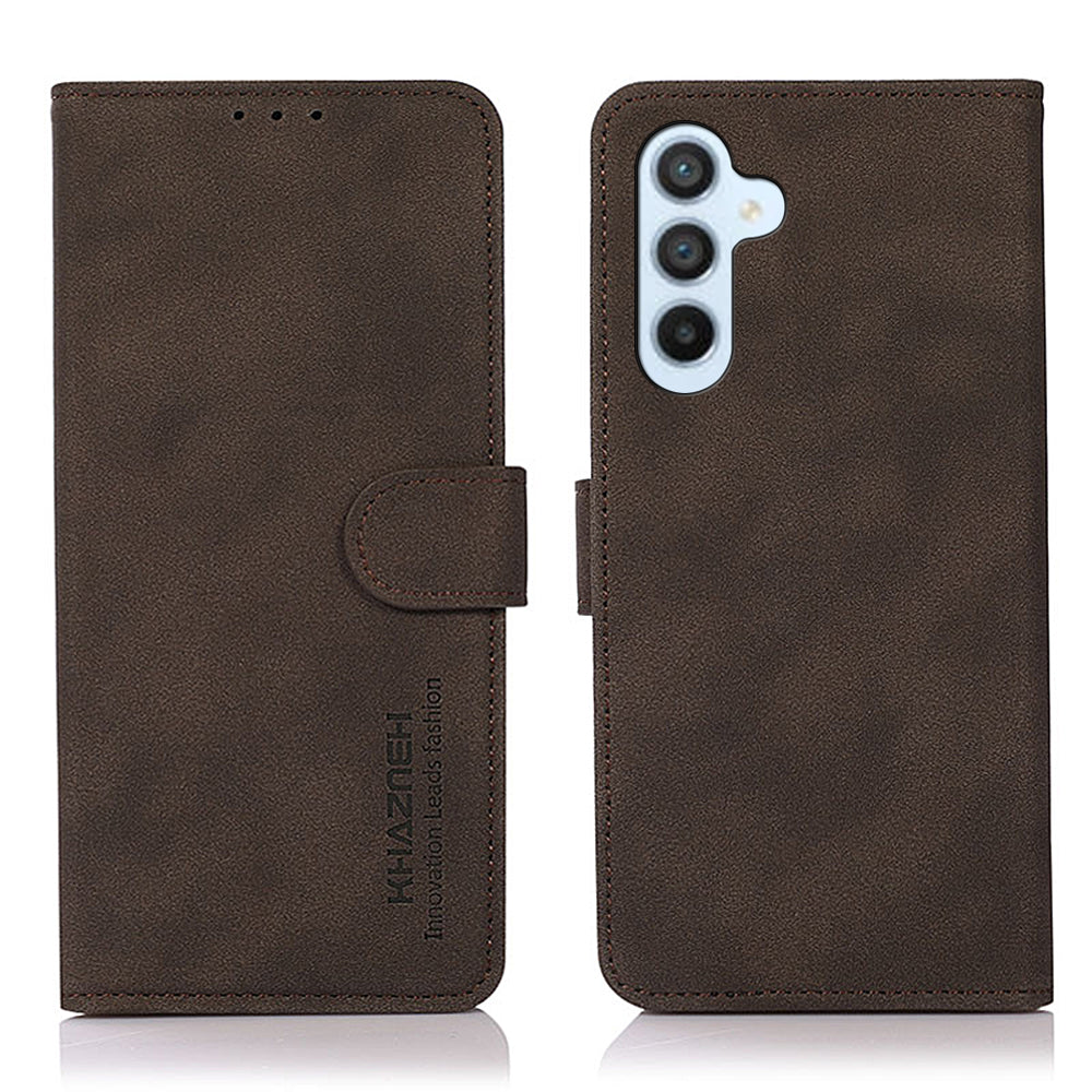 KHAZNEH For Samsung Galaxy S23 FE Textured PU Leather Case Phone Cover with Wallet Stand
