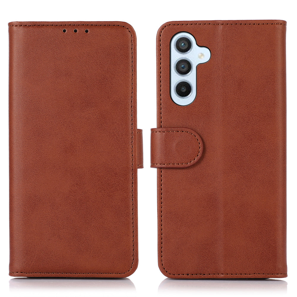 For Samsung Galaxy S23 FE Stand Phone Case PU Leather Cowhide Texture Phone Wallet Cover