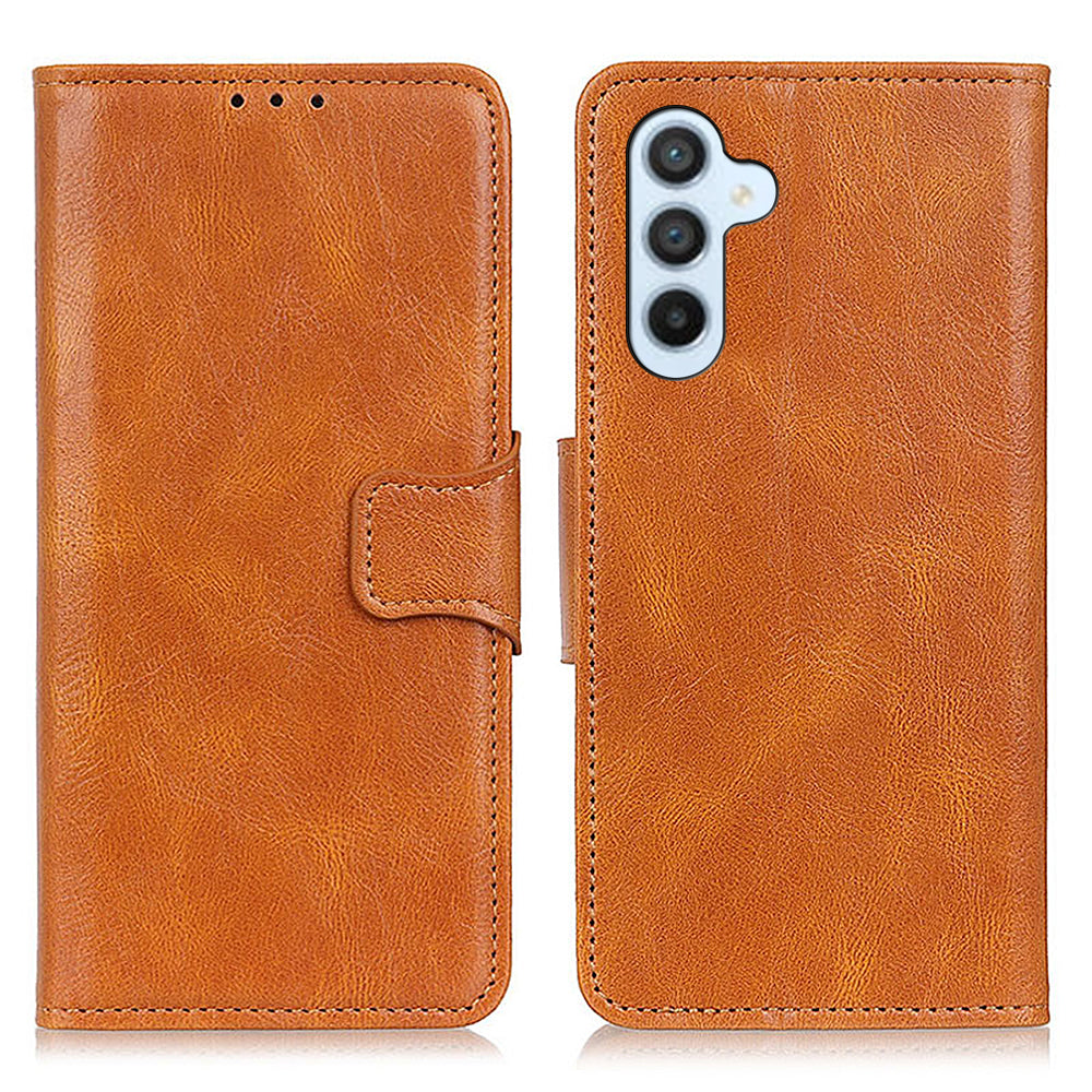 For Samsung Galaxy S23 FE Leather Wallet Case Crazy Horse Texture Stand Folio Cell Phone Cover