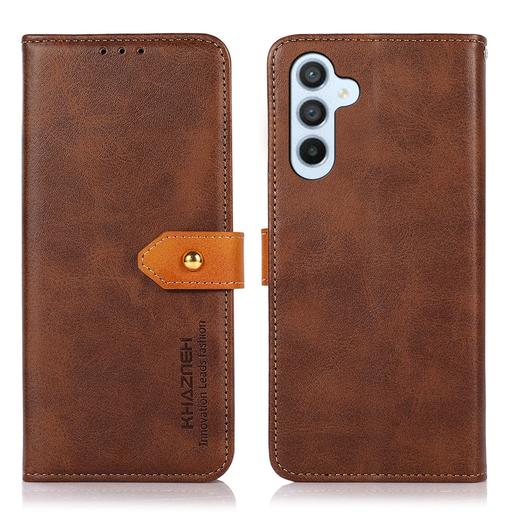 KHAZNEH For Samsung Galaxy S23 FE Stand Phone Cover Cowhide Texture Wallet PU Leather Case