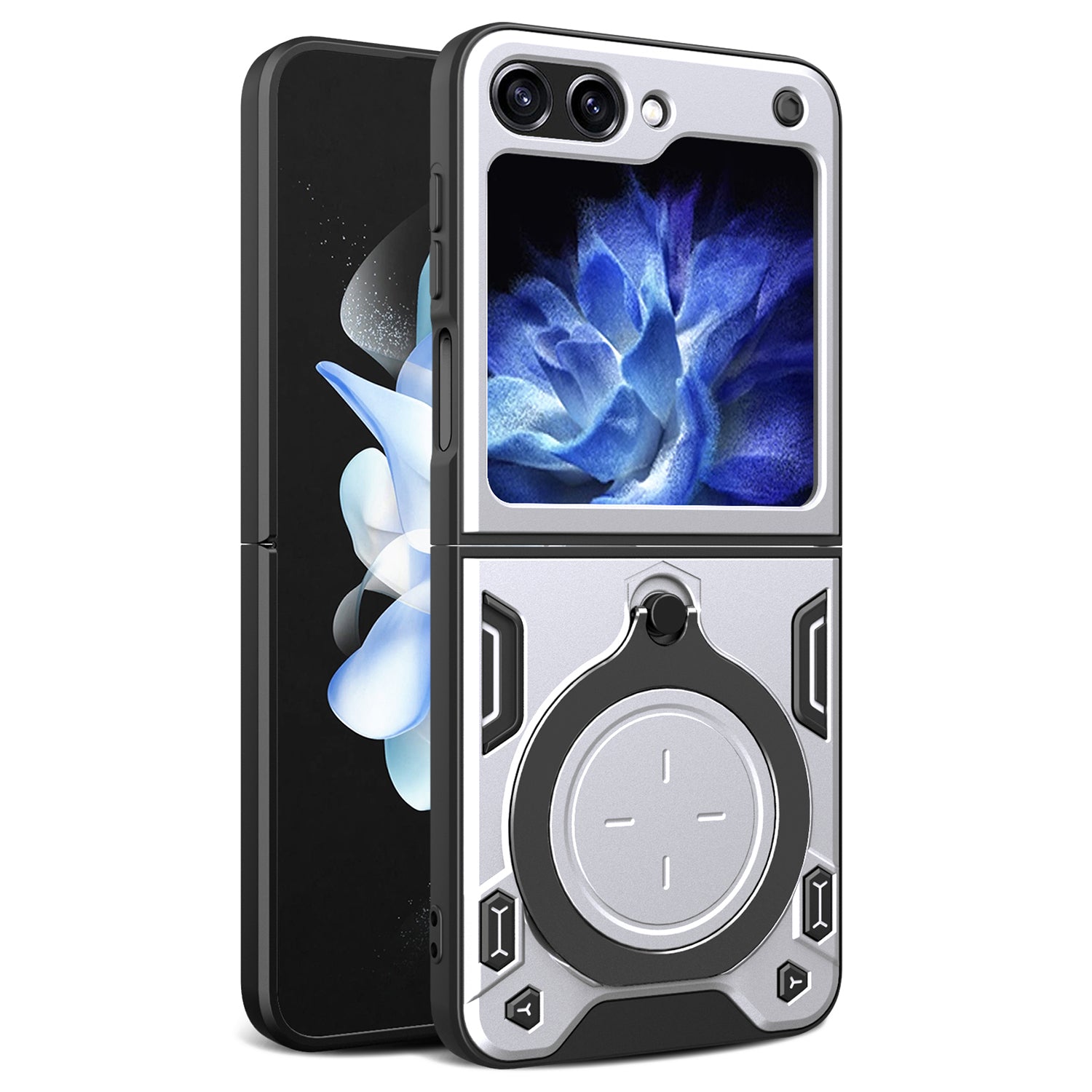 For Samsung Galaxy Z Flip5 5G PC TPU Phone Case Rotating Kickstand Protective Cover