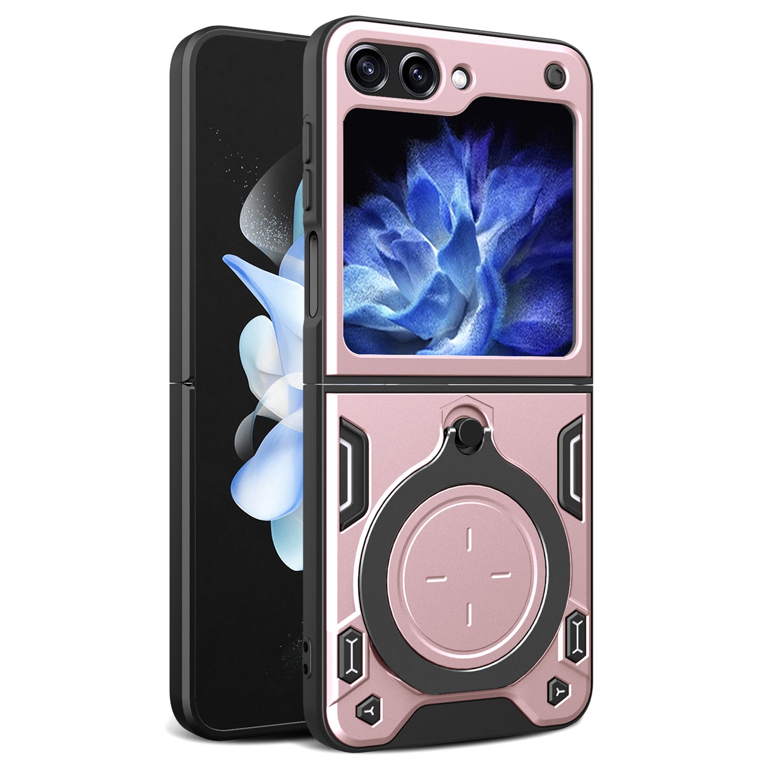 For Samsung Galaxy Z Flip5 5G PC TPU Phone Case Rotating Kickstand Protective Cover