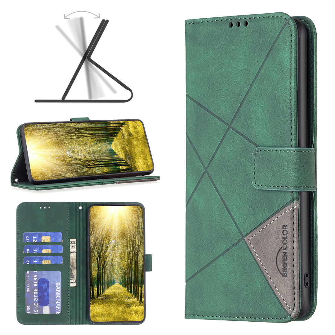 BINFEN COLOR BF05 For Samsung Galaxy S23 FE Imprinted Stand Phone Case PU Leather Wallet Cover