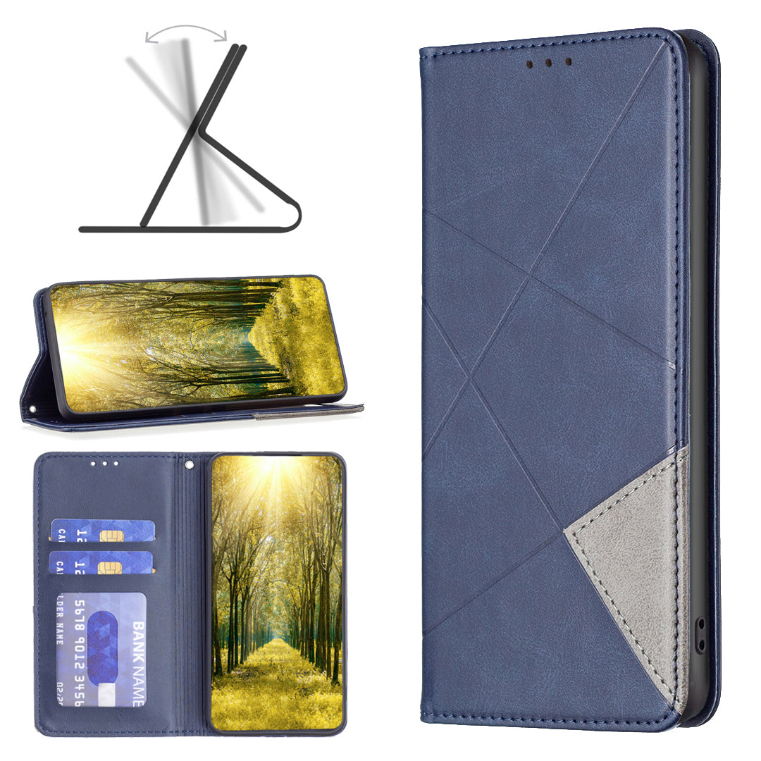 For Samsung Galaxy S23 FE Imprinted Line Cell Phone Case Card Holder Leather Stand Cover
