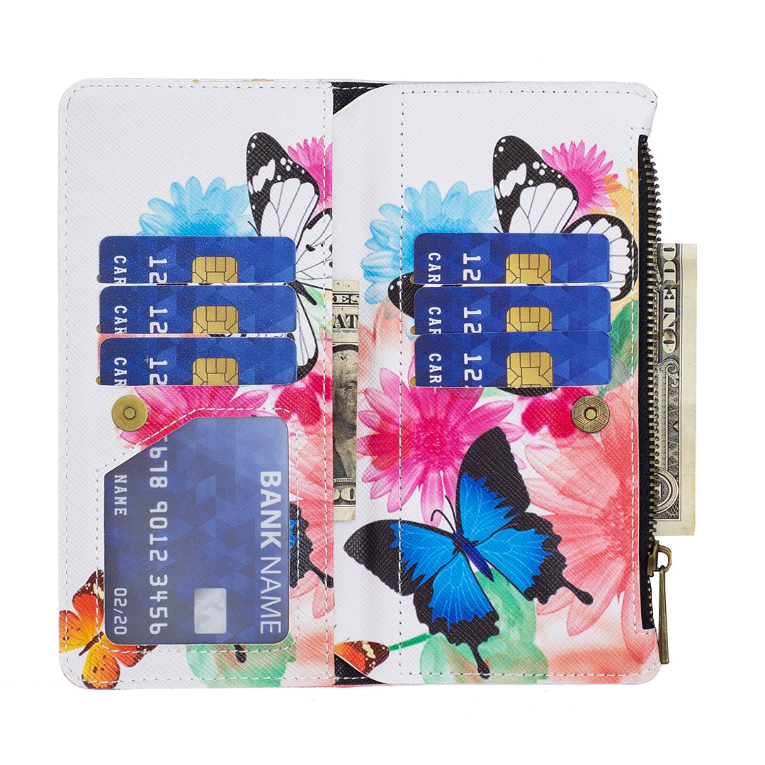 BF03 Zipper Pocket Wallet Case for Samsung Galaxy S23 FE PU Leather Pattern Printing Stand Phone Cover