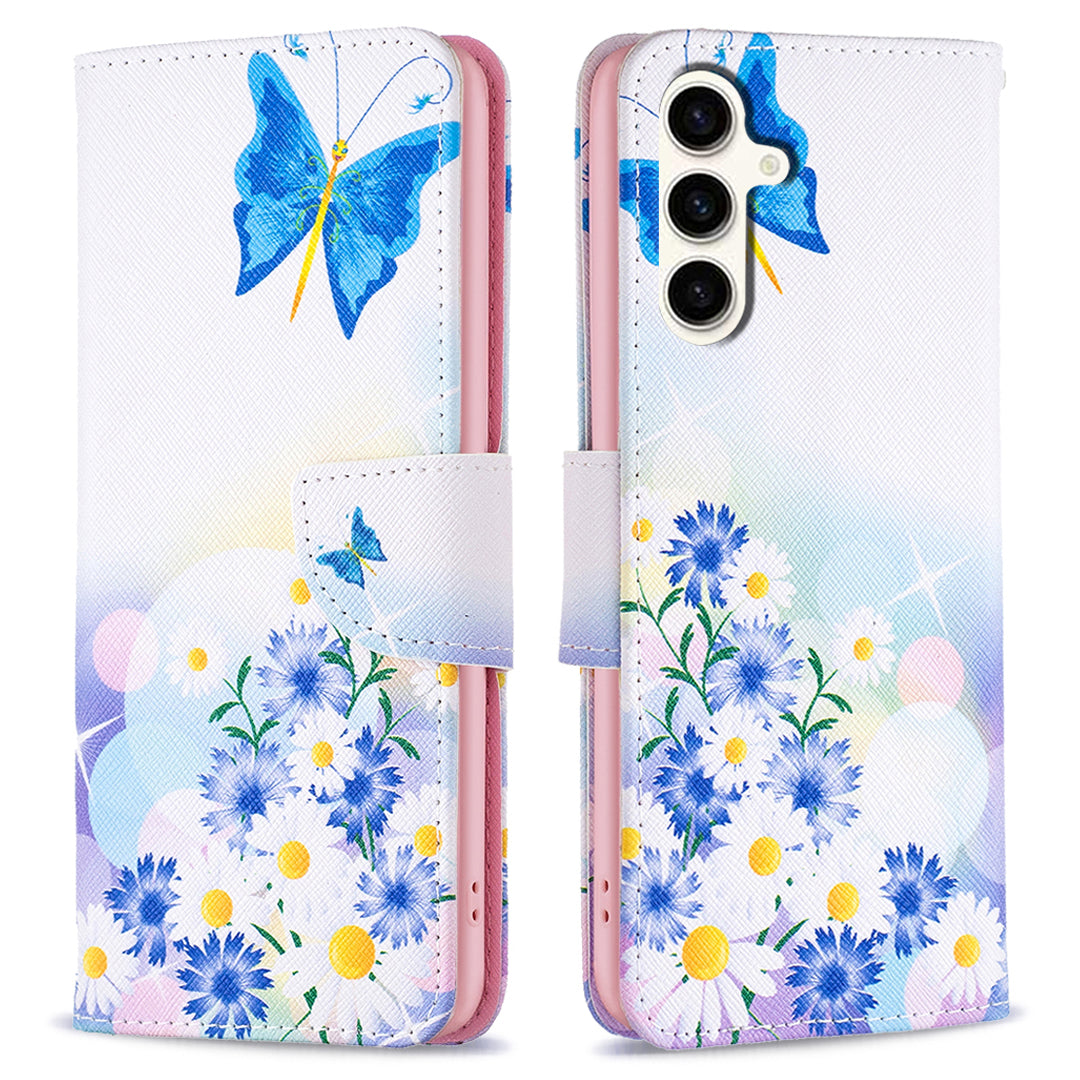 For Samsung Galaxy S23 FE Phone Case PU Leather Pattern Printing Wallet Stand Feature Cover