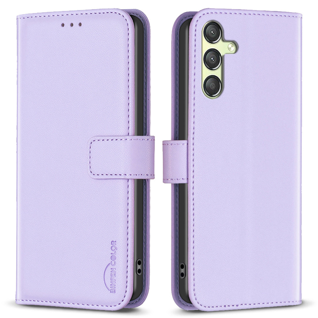BINFEN COLOR BF17 For Samsung Galaxy A25 5G Stand Leather Case Full Protection Wallet Phone Cover