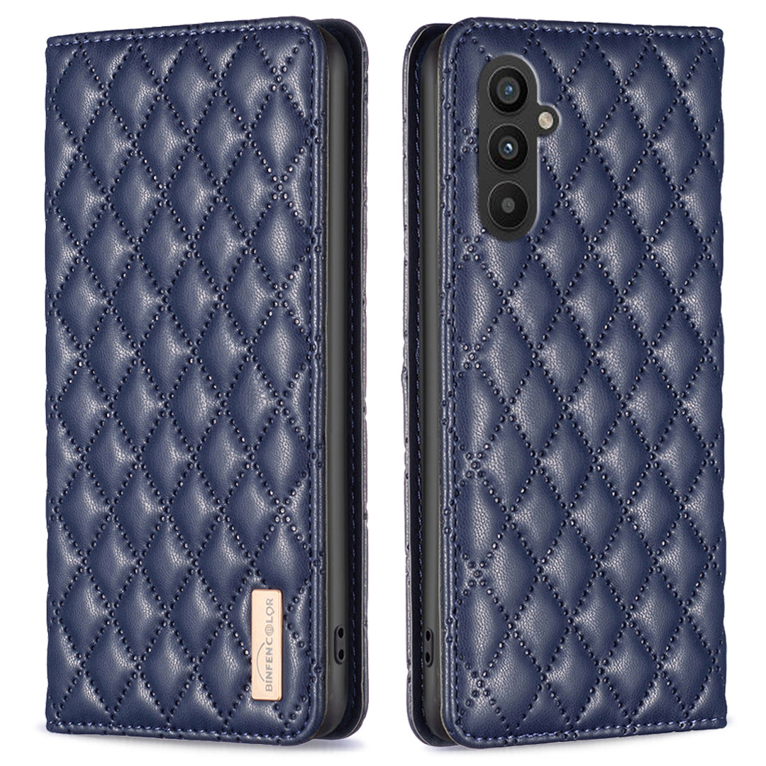 BINFEN COLOR BF Style-16 For Samsung Galaxy A25 5G Anti-Dust PU Leather Flip Stand Cover Card Slot Phone Case