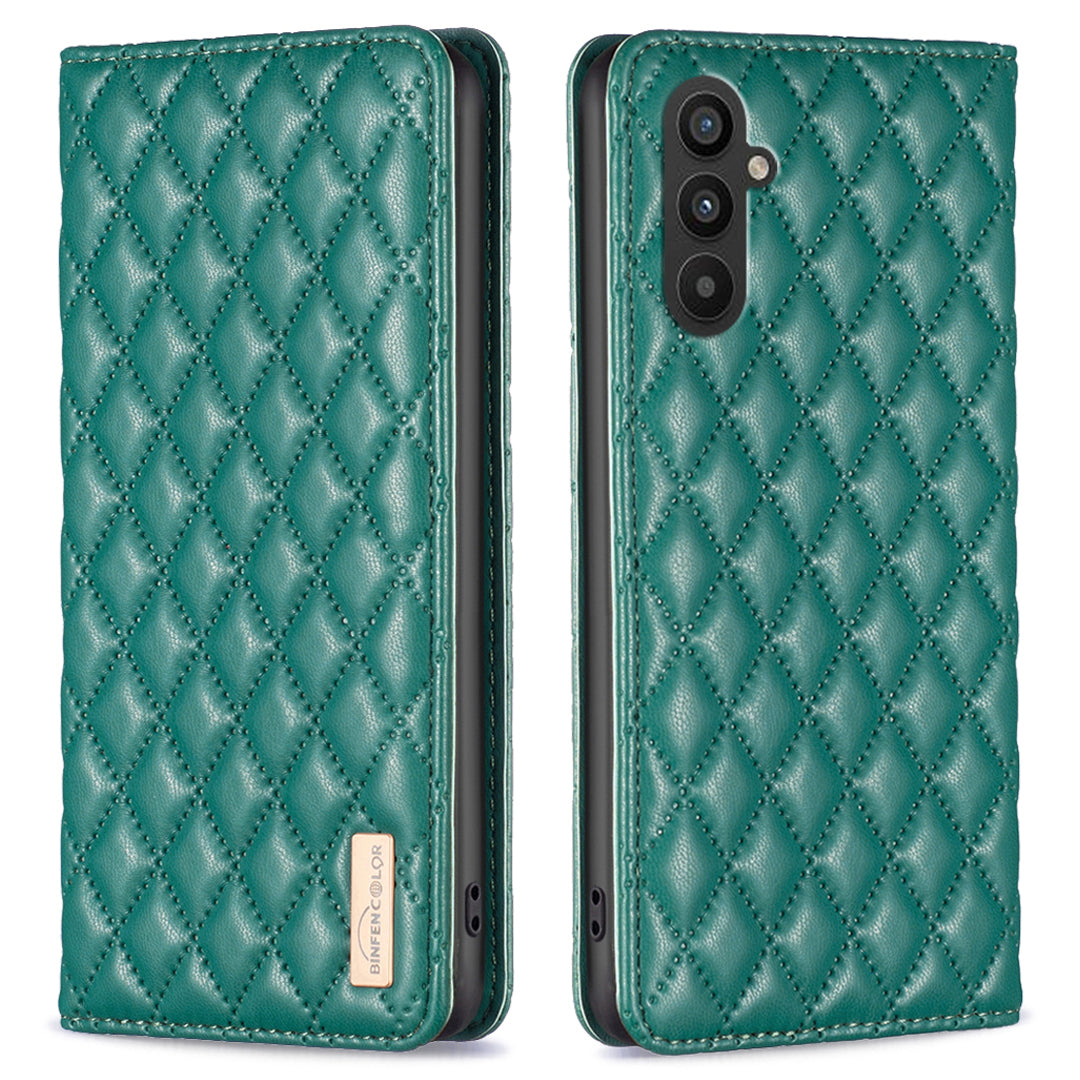 BINFEN COLOR BF Style-16 For Samsung Galaxy A25 5G Anti-Dust PU Leather Flip Stand Cover Card Slot Phone Case