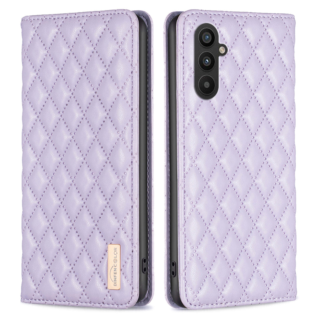 BINFEN COLOR BF Style-16 For Samsung Galaxy A25 5G Anti-Dust PU Leather Flip Stand Cover Card Slot Phone Case