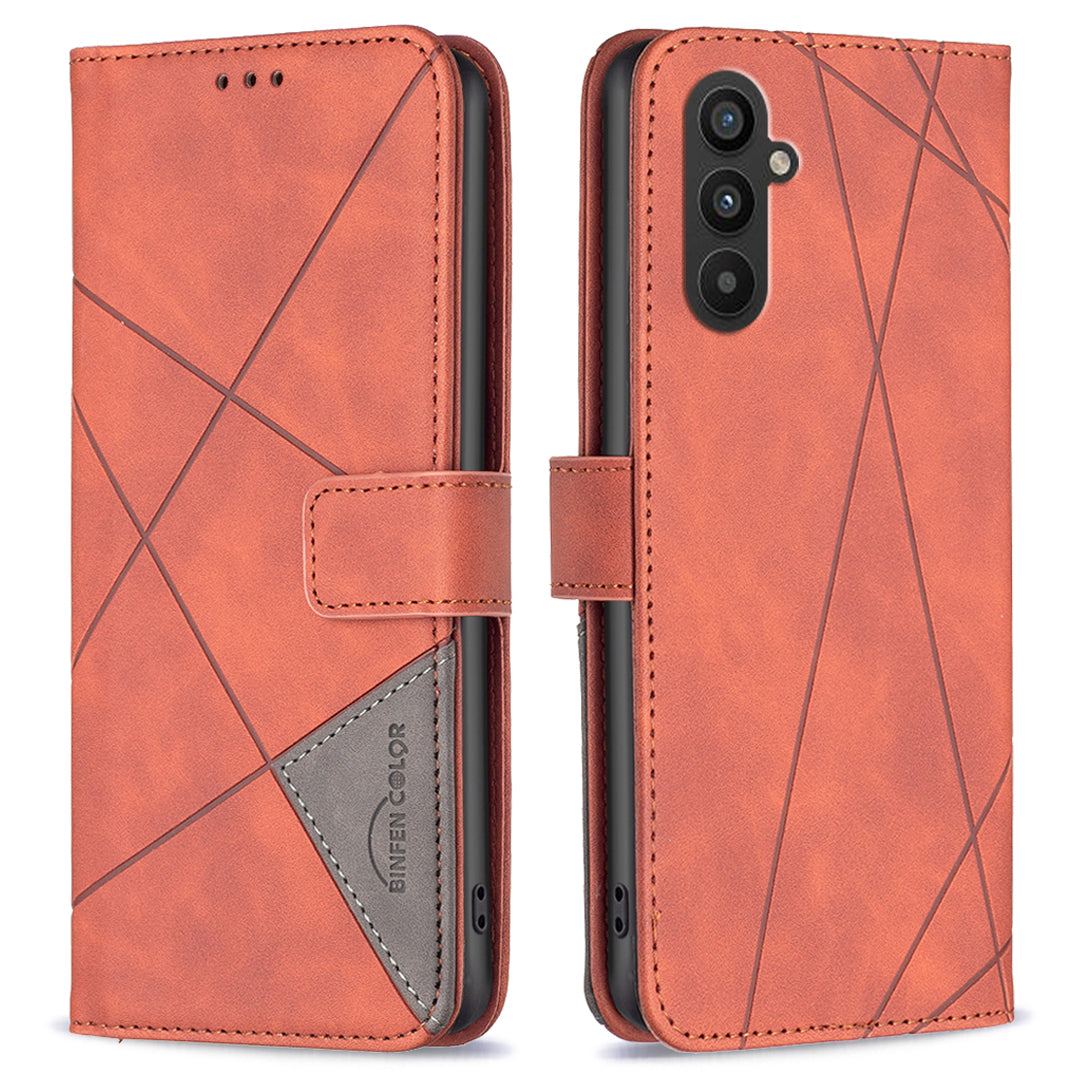 BINFEN COLOR BF05 For Samsung Galaxy A25 5G Anti-Scratch Phone Case Imprinted Pattern Wallet Stand Shell Leather Cover