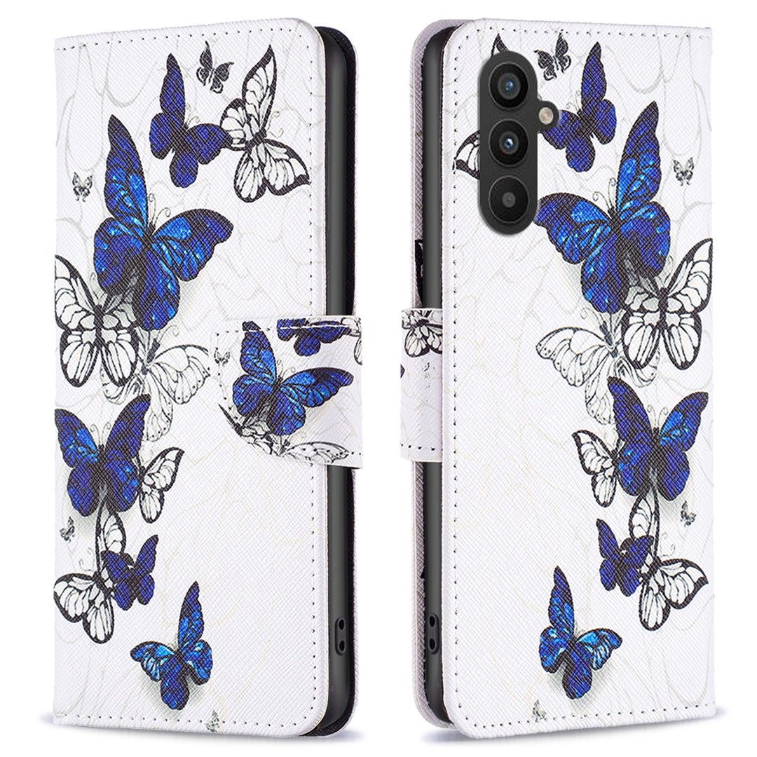 PU Leather Case for Samsung Galaxy A25 5G Wallet Stand TPU Inner Shell Pattern Printing Phone Cover