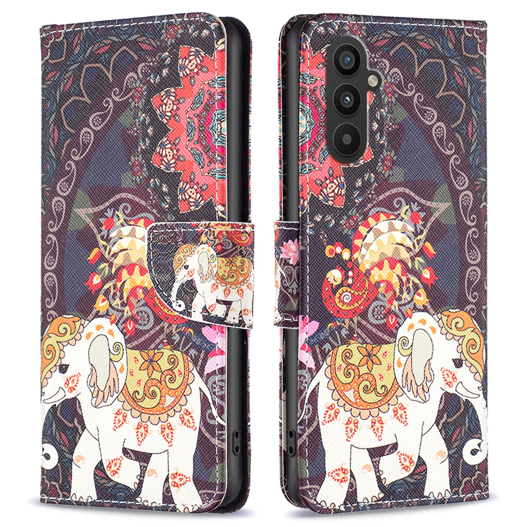 PU Leather Case for Samsung Galaxy A25 5G Wallet Stand TPU Inner Shell Pattern Printing Phone Cover