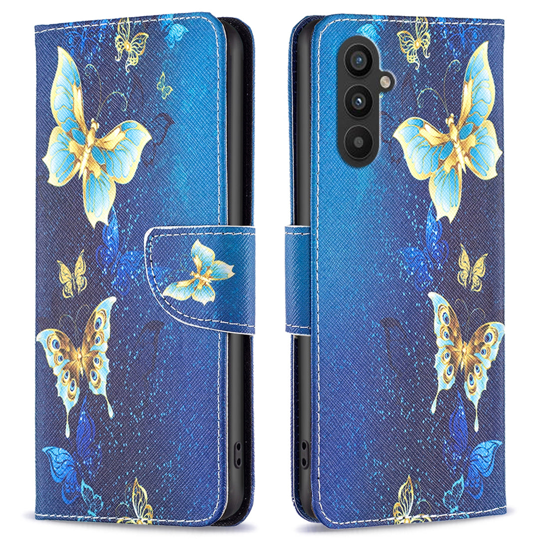PU Leather Case for Samsung Galaxy A25 5G Wallet Stand TPU Inner Shell Pattern Printing Phone Cover