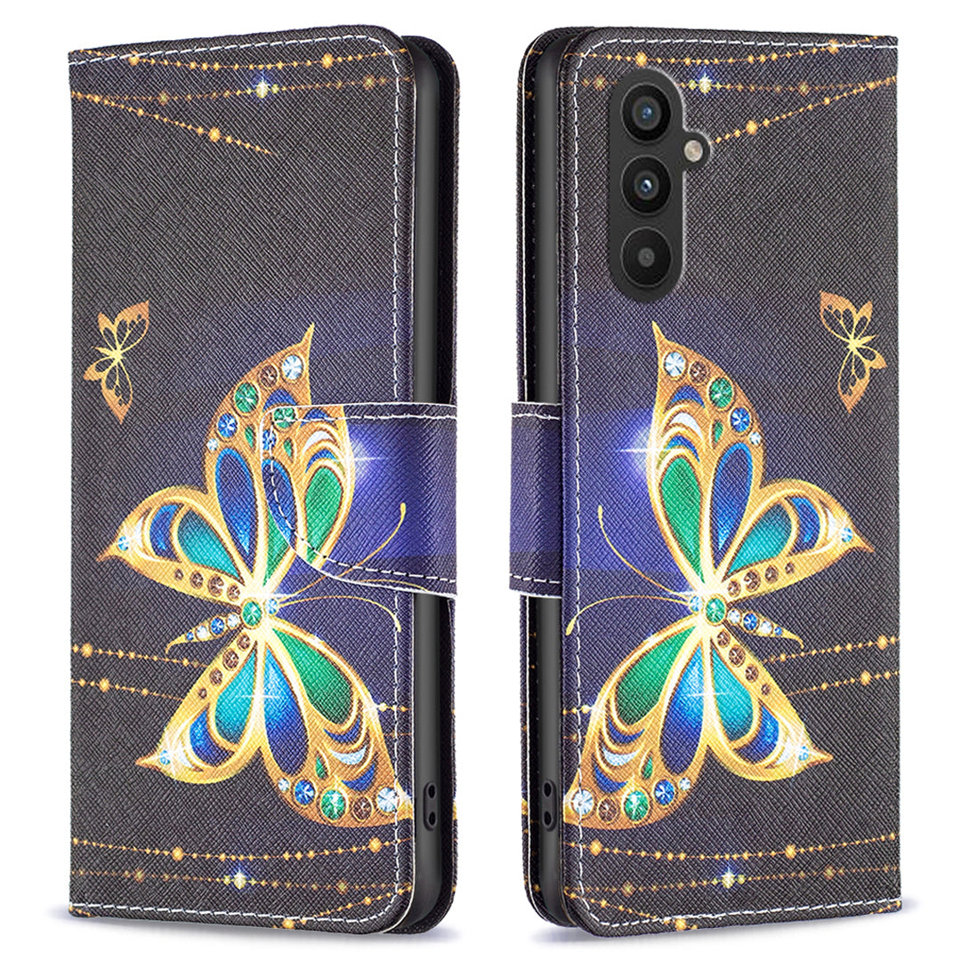 PU Leather Case for Samsung Galaxy A25 5G Wallet Stand TPU Inner Shell Pattern Printing Phone Cover