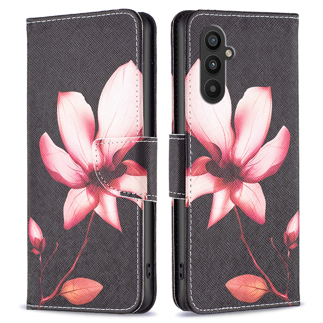 PU Leather Case for Samsung Galaxy A25 5G Wallet Stand TPU Inner Shell Pattern Printing Phone Cover