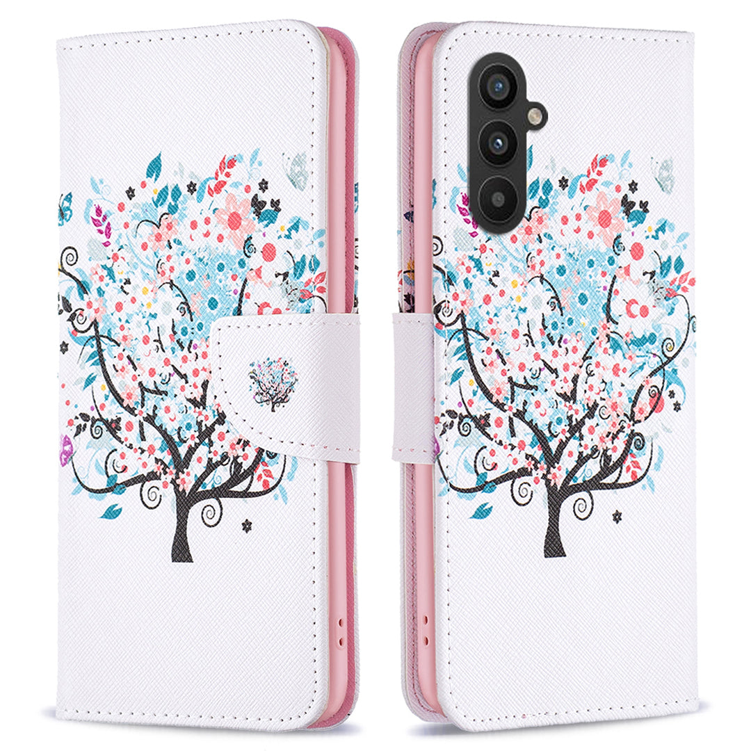 Til Samsung Galaxy A25 5G mønsterudskrivning Flip-etui PU-læderstativ Pungtelefoncover