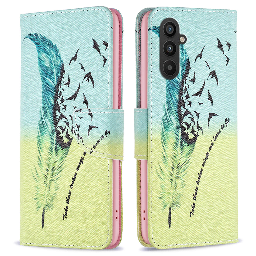 Til Samsung Galaxy A25 5G mønsterudskrivning Flip-etui PU-læderstativ Pungtelefoncover