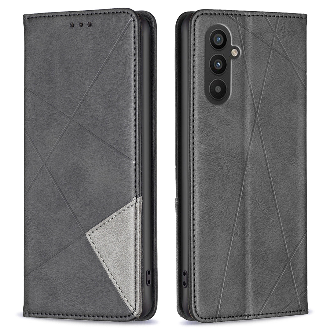 For Samsung Galaxy A25 5G Card Holder Mobile Case Imprinted Line Leather Stand Phone Cover